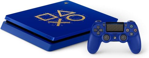 جهاز Playstation 4 Slim 1TB SSD إصدار محدود لأيام اللعب باللون الأزرق مع حزمة وحدة تحكم معززة بمحرك أقراص الحالة الصلبة السريع (متجدد) in Saudi Arabia