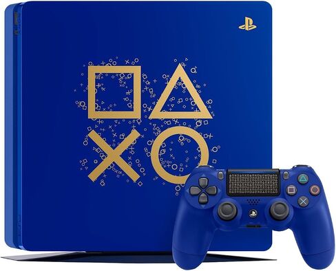 جهاز Playstation 4 Slim 1TB SSD إصدار محدود لأيام اللعب باللون الأزرق مع حزمة وحدة تحكم معززة بمحرك أقراص الحالة الصلبة السريع (متجدد) in Saudi Arabia