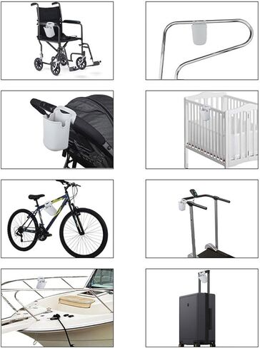 Cup Holder Storage, Stroller Cup & Phone Holder Water Bottle Holder Organizers for Scooter, 18.00 * 8.00 * 5.00CM, Gray in Saudi Arabia