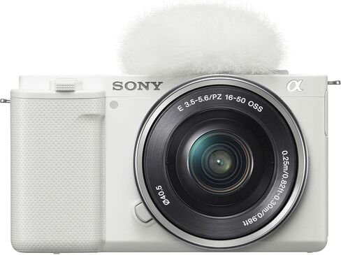 Sony ZV-E10 Mirrorless Camera with 16-50mm Lens White ILCZV-E10L/W, 64GB Memory Card, Bag, Card Reader, HDMI Cable, Flex Tripod, Hand Strap, Memory Card Wallet, Cleaning Kit in Saudi Arabia