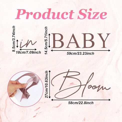 Lusofie Baby in Bloom Baby Shower Party Decal Sign, Decal Sign for Girl or Boy Gender Reveal Party Decor, Pregnancy Wall Door Stickers Backdrop Party Photography Background in Saudi Arabia