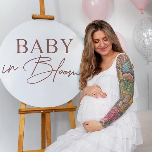 Lusofie Baby in Bloom Baby Shower Party Decal Sign, Decal Sign for Girl or Boy Gender Reveal Party Decor, Pregnancy Wall Door Stickers Backdrop Party Photography Background in Saudi Arabia