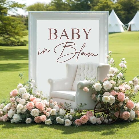 Lusofie Baby in Bloom Baby Shower Party Decal Sign, Decal Sign for Girl or Boy Gender Reveal Party Decor, Pregnancy Wall Door Stickers Backdrop Party Photography Background in Saudi Arabia