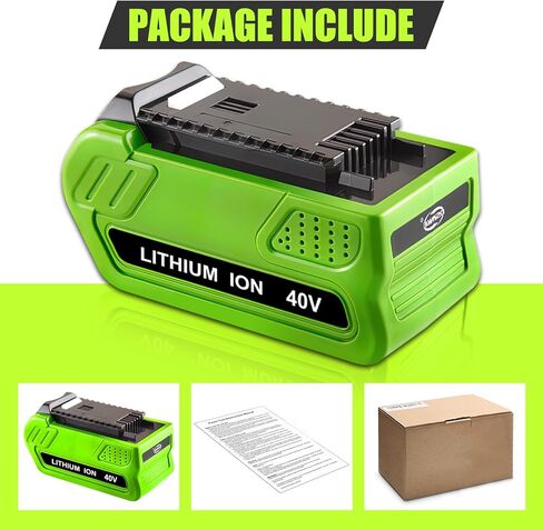 Replacement Battery for Greenworks 40V Battery 29472 29462 29252 20202 22262 25312 21242 Lithium Battery Compatible with GreenWorks Battery G-MAX 40 Volt Chainsaw Cordless Power Tools 【40V 6000mAh】 in Kuwait