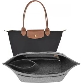 Felt Organizer Compatible with longchamp le pliage L Handbag Insert (Green, Large)