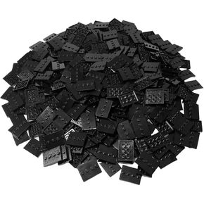 Lego Parts: Tile, Modified 3 x 4 with 4 Studs in Center - Minifigure Display Base Collector Series (PACK of 16 - Black) in Saudi Arabia