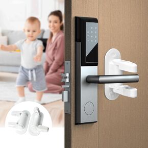 Child Proof Door Level Lock 2 Pack Door Handle Lock for Toddles, Kids Safety Locks for Doors Baby Proofing Door Security Locks from Inside for Bedroom, Bathroom, Front Door, Apartment Door