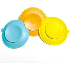 3-Pack Silicone Suction Cups,Tableware Fixed Pad,Portable Bowl Suction Sticker,Double Sided Suction Cup Holder for Plate Bowl Dish
