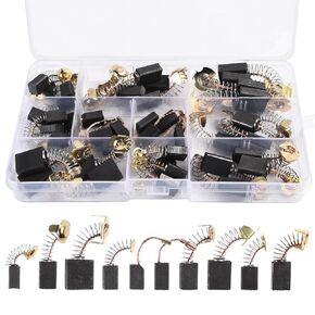 40Pcs Electric Motor Carbon Brushes Set Graphite Carbon Brushes for Electric Hammer Drills 10 Sizes Motor Replacement Repair Parts for Repair Power Tools Part