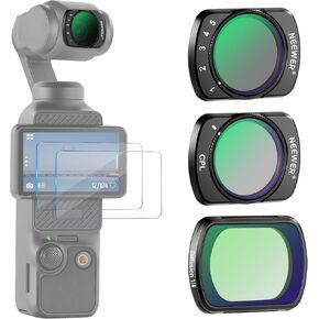 مجموعة مرشحات NEEWER المغناطيسية المتغيرة ND2-32&1/4 Black Diffusion&CPL المتوافقة مع DJI Osmo Pocket 3 Creator Combo Accessories، مرشحات تأثير رذاذ مستقطبة ذات كثافة محايدة، 2 واقي شاشة