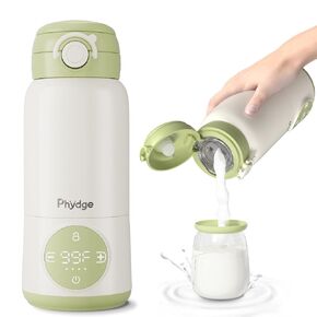 Portable Bottle Warmer for Travel, 450mL/15oz Large Capacity Baby Bottle Warmer for Baby Formula,Portable Milk Warmer with Fast Heating Long Battery Life