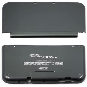 Top Bottom Front Back Housing Shell Case Cover Replacement for New 3DS LL XL Faceplate Cover (Black)