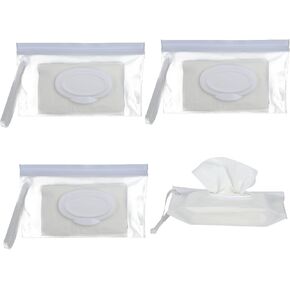 3 Pcs Wipe Dispenser Portable Refillable Baby Wipes Dispenser Reusable Travel Wipes Case Baby Wipe Container Holder Flushable Lightweight Diaper Dispenser for Travel Keeps Wipes Fresh Clear in Saudi Arabia