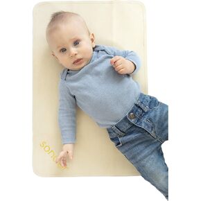 SONDER Leather Baby Changing Mat - Multipurpose Portable Waterproof Diaper Pad - Compact for Travel - Deluxe Leather Diaper Changer - Size 14" by 22"