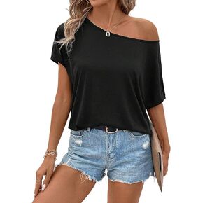 Remidoo Women Off The Shoulder Tops Short Sleeve T-Shirt Casual Blouse