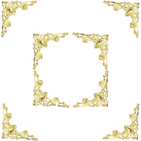 48 Solid Pure Copper Box Corner Protectors, Retro Table Edge Cover Corner Protectors, Cabinet Furniture Decoration Edge Safety Corner Protectors, Desktop Jewelry Box Corner Protectors (Bronze)
