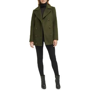 Kenneth Cole Women's Wool Coat, Button Orange, Medium