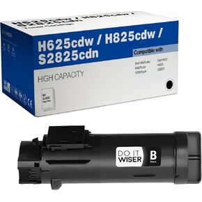 Do it Wiser Compatible Printer Toner Cartridge Replacement for Dell H625cdw H825cdw S2825cdn - High Yield Laser Cartridges 593-BBOW 593-BBOX 593-BBOY 593-BBOZ (1 Black 1 Cyan 1 Magenta 1 Yellow)
