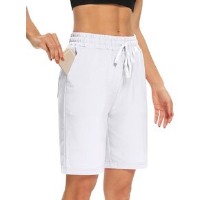 DIBAOLONG Womens Yoga Shorts Loose Comfy Drawstring Lounge Bermuda Shorts with 3 Pockets