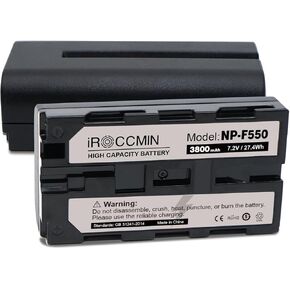2-Pack NP-F550 Battery,3800mAh for Sony NP-F550, F530, F970, F960, F770, F750, F330, CCD-SC55, TR516, TR716, TR818, TR910, TR917 Camera and More