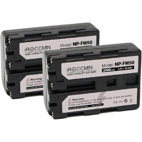 2-Pack NP-FM50 Battery,2500mAh for Sony NP-FM50 Equivalent Camcorder Camera NP-FM30 NP-FM51 NP-QM50 NP-QM51 NP-FM55H Battery