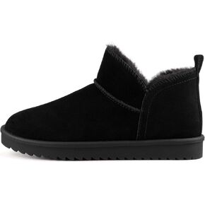 BCTEX COLL Women's Winter Snow Mini Boots Classic Faux Fur Lined Warm Short Slip On Ankle Boots Gift, Black, Chestnut, Beige