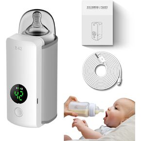 Portable Bottle Warmer for Travel,6000mAh Battery-Power,Instant Heating & Constant Warming,Portable Bottle Warmer,Milk Warmer for Baby,Temperature Display,Feeding Your Baby Conveniently