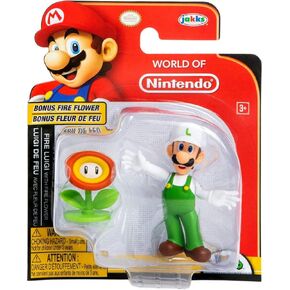 World Of Nintendo Super Mario Fire Luigi with Bonus Fire Flower