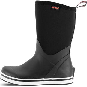 Showave Women's Deck Boots Mid Calf Rain Boots Waterproof Non-slip Insulated Rubber Boots Durable Mud Boots for Cold Day