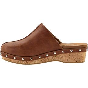 Corkys Footwear Newbie منصة أسافين مقاس 1.75 بوصة من إسفنج الذاكرة مبطنة سهلة الارتداء مع تفاصيل مسمار أنيقة ومريحة للخريف