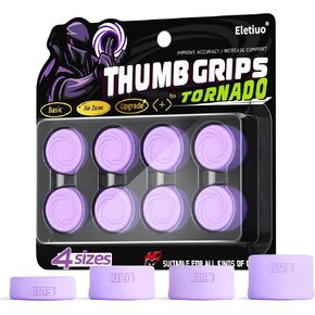 مجموعة مقابض الإبهام المريحة من ELETIUO مكونة من 8 قطع متوافقة مع أجهزة بلاي ستيشن 4 (PS4)، وحدة تحكم بلاي ستيشن 5 (PS5)، أغطية واقية مع 4 تصميمات، أغطية أعواد الإبهام التناظرية من السيليكون المضادة للانزلاق، أرجواني in Kuwait