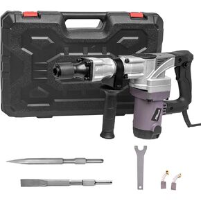 XtremepowerUS 1400W Demolition Electric Jack Hammer Point & Flat Chisel Bits Set 3000 BPM Construction Concrete Breaker Punch Chipping Carrying Case