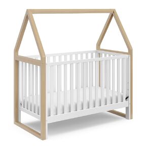 Storkcraft Orchard 6-in-1 Convertible Crib (Hazelnut with White) – GREENGUARD Gold Certified, Converts to Toddler Bed, Full-Size Bed, Playhouse Bed, and Daybed, Fits Standard Full-Size Crib Mattress