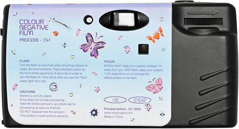 Retocolor Emoticon 400 35mm Disposable Film Camera 27EXP, ISO400, Color Negative Film, Focus Free, Easy to Use, Built in Flash, Single Use (Film and Battery Included) in Kuwait