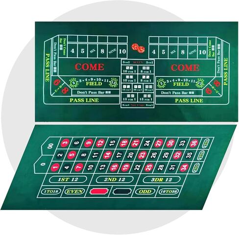 BALIKEN WaLiken 36"x72"Double Sided Casino Roulette and Craps Tabletop Felt Layout Mat - Perfect for Casino Game Night (Blue) in Saudi Arabia