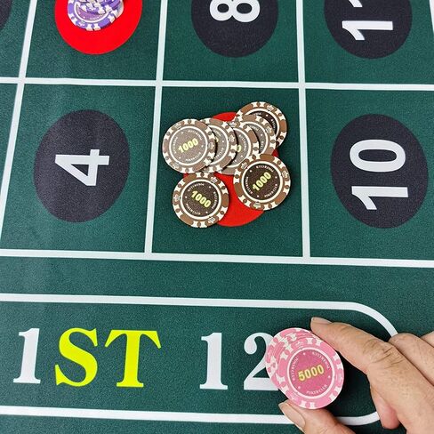 BALIKEN WaLiken 36"x72"Double Sided Casino Roulette and Craps Tabletop Felt Layout Mat - Perfect for Casino Game Night (Blue) in Saudi Arabia