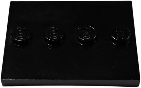 Lego Parts: Tile, Modified 3 x 4 with 4 Studs in Center - Minifigure Display Base Collector Series (PACK of 16 - Black) in Saudi Arabia