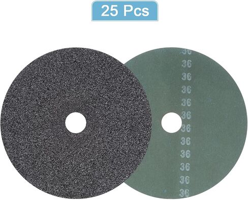 HARFINGTON 25PCS Silicon Carbide Resin Fiber Grinding and Sanding Discs 7" x 7/8" Center Hole 36 Grit Fiber Abrasive Discs for Grinding Polishing in Saudi Arabia