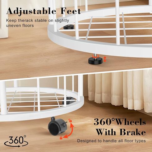 Stuffed Animal Storage, Metal Large Stuffed Animals Zoo, Plush Toy Storage Organizer Shelf for Nursery Playroom Kids Room, Stuffed Animal Holder with 360° Brake Wheels and Elastic Band,Round,WHI in Saudi Arabia
