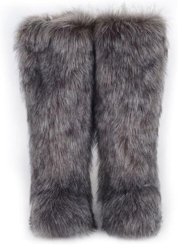 ZSGYCHCY Women's Faux Fur Boots Winter Fluffy Warm Furry Flat Shoes Snow Knee-High Boots in Saudi Arabia