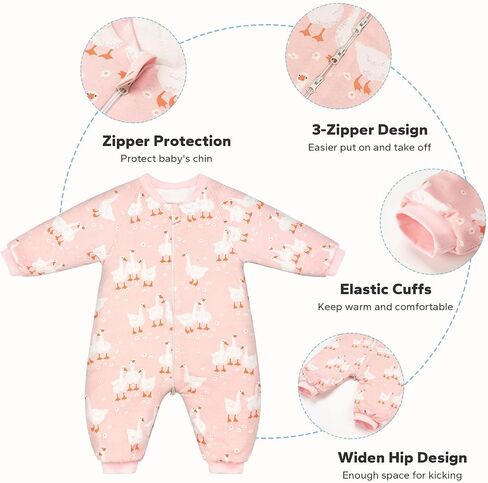 SIMYJOY Toddler Sleep Sack with Feet 2.5 TOG Quilted Toddler Sleeping Bag with Legs Winter Toddler Wearable Blanket 6M-2T in Saudi Arabia