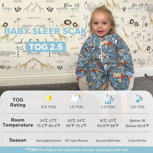 SIMYJOY Toddler Sleep Sack with Feet 2.5 TOG Quilted Toddler Sleeping Bag with Legs Winter Toddler Wearable Blanket 6M-2T in Saudi Arabia