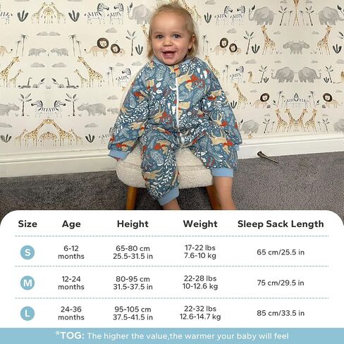 SIMYJOY Toddler Sleep Sack with Feet 2.5 TOG Quilted Toddler Sleeping Bag with Legs Winter Toddler Wearable Blanket 6M-2T in Saudi Arabia