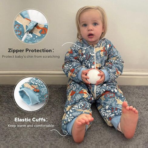 SIMYJOY Toddler Sleep Sack with Feet 2.5 TOG Quilted Toddler Sleeping Bag with Legs Winter Toddler Wearable Blanket 6M-2T in Saudi Arabia