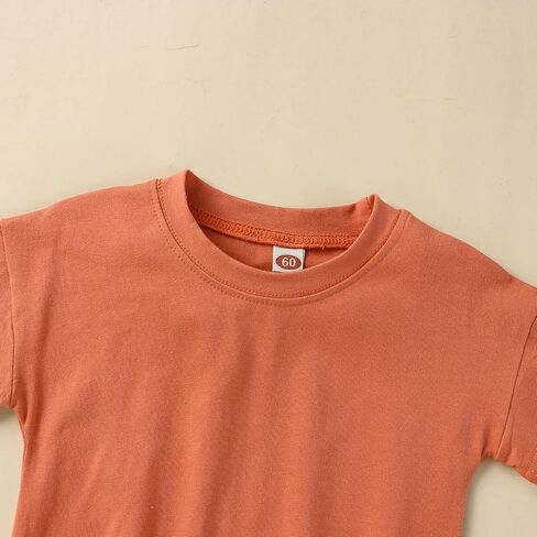 Merqwadd Baby Boy Girl Bubble Romper Infant Oversize Plain Crewneck T-Shirt Bodysuit Tops in Saudi Arabia
