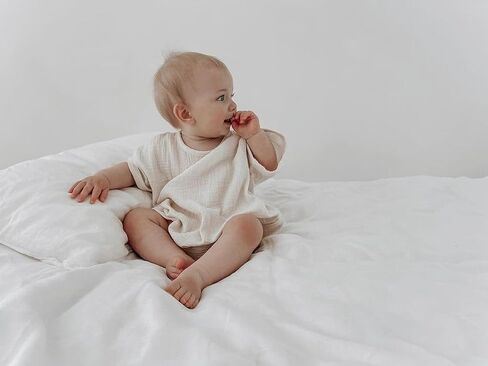 Merqwadd Baby Boy Girl Bubble Romper Infant Oversize Plain Crewneck T-Shirt Bodysuit Tops in Saudi Arabia