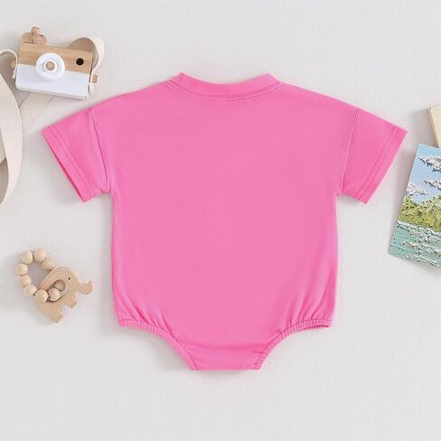 Merqwadd Baby Boy Girl Bubble Romper Infant Oversize Plain Crewneck T-Shirt Bodysuit Tops in Saudi Arabia