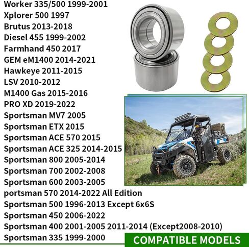 محامل العجلات الأمامية متوافقة مع Polaris Ranger 400 500 570 Sportsman 400 500 550 570 700 800 Magnum ATP 325 330 500 ACE 570 900 (35x64x37) in Kuwait