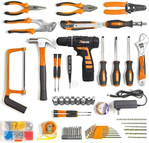 112-Piece Power Drill Cordless Set,16.8V Cordless Drill Household Tool Set with Storage Case,Electric Screwdriver Driver Tool Kit Professional DIY Hand Tool Kit for General Home Auto Repair in Kuwait