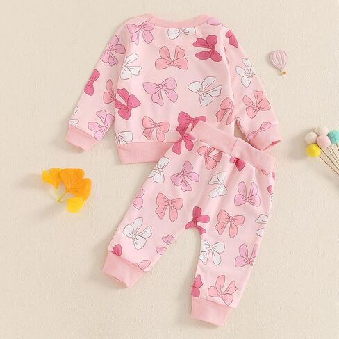 Cute Baby Girl Clothes Long Sleeve Print Sweatshirt Top and Pants Set Toddler Girl Fall Outfits in Saudi Arabia